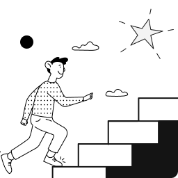 Continuous innovation staircase illustration